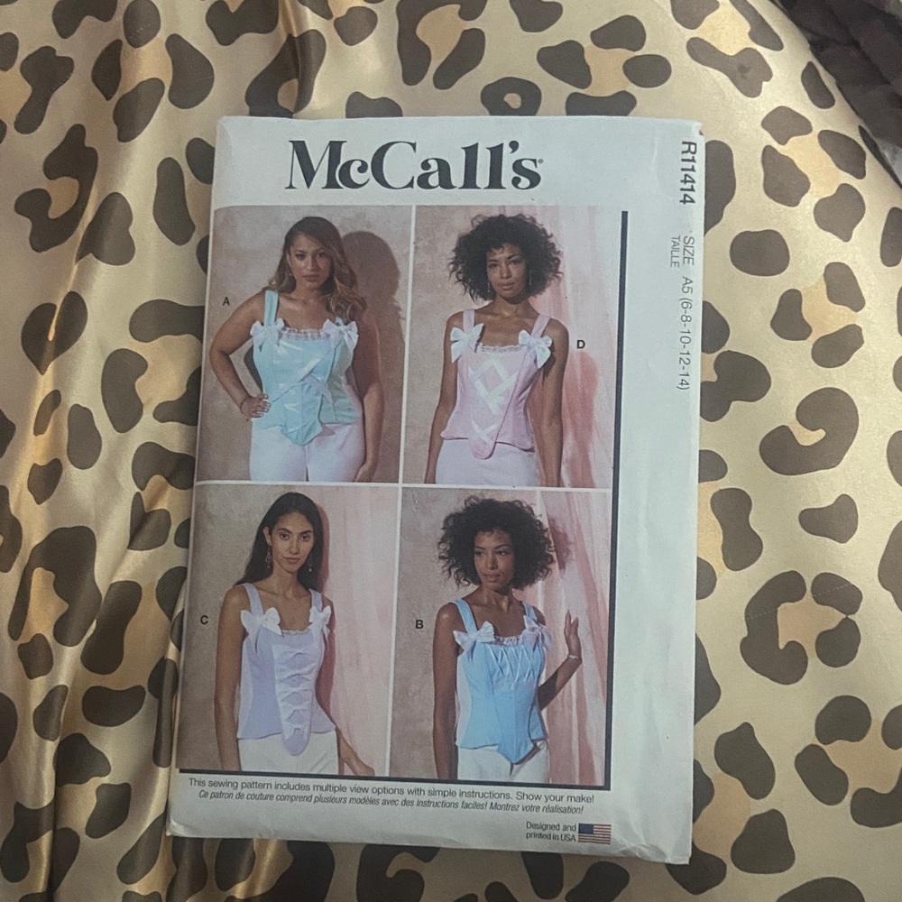 mccall’s women’s corset top sewing pattern